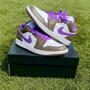 Nike Jordan 1 Lows.  Mocha x Purple.  Brand new in box.